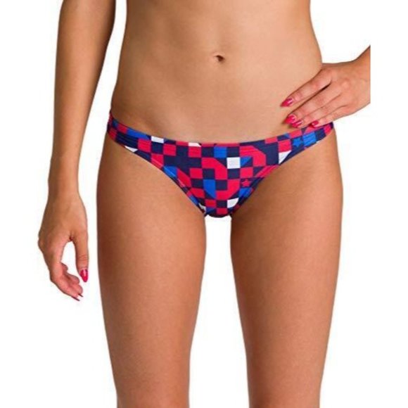 Arena Women's Sport Bikini Tie Back MaxLife Swimsuit Swimming, Red Size 28 - Picture 1 of 6